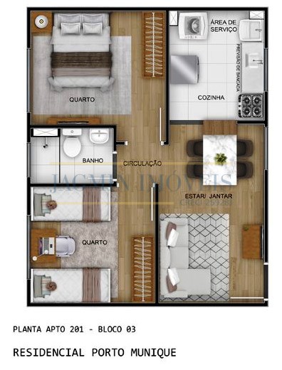 Apartamento 2 dormitórios São Leopoldo – Santos Dumont