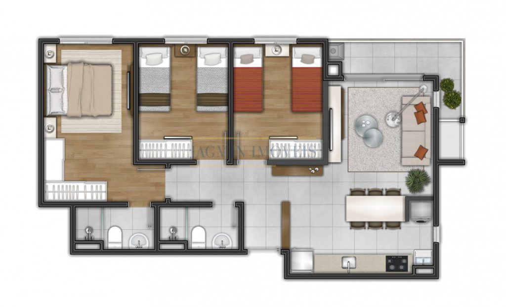 Apartamento no Centro de Igrejinha – 2 dormitórios