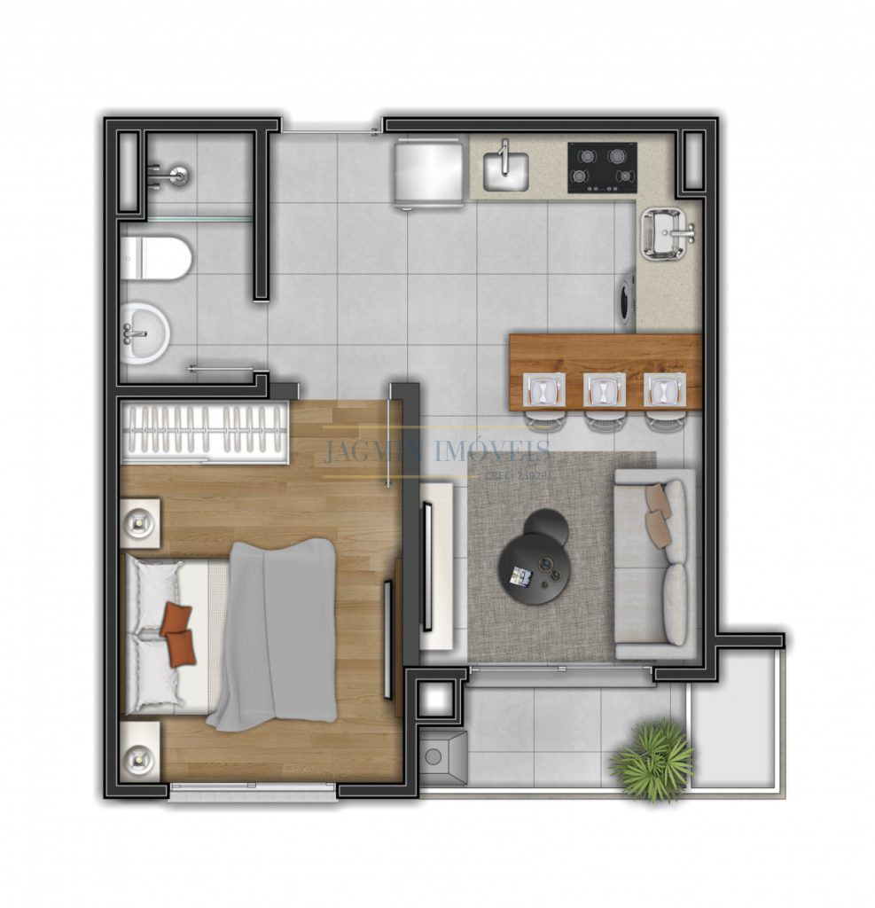 Apartamento no Centro de Igrejinha – 2 dormitórios