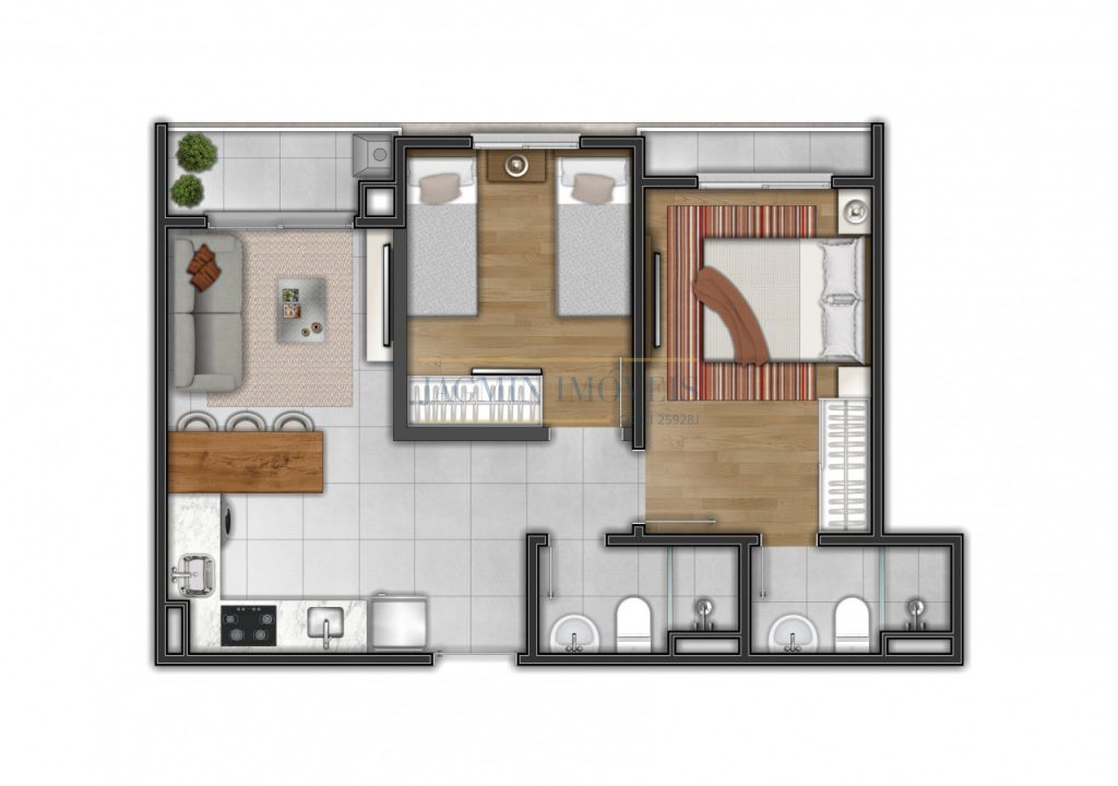 Apartamento no Centro de Igrejinha – 2 dormitórios