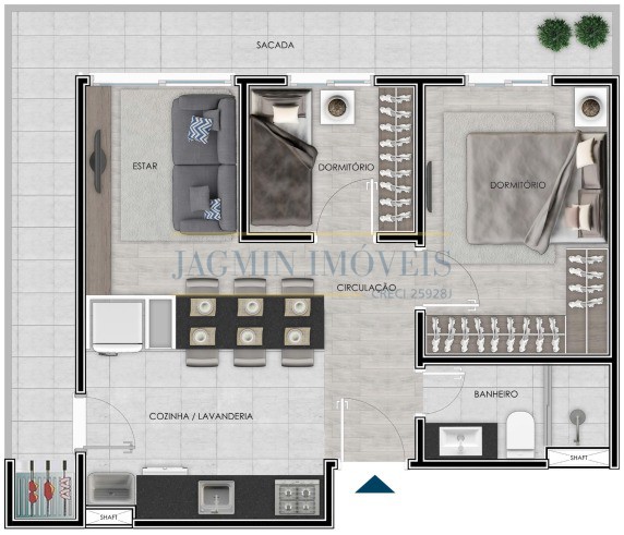 NEW PLACE – GRAVATAÍ, apartamentos de 48 m² a 57 m²